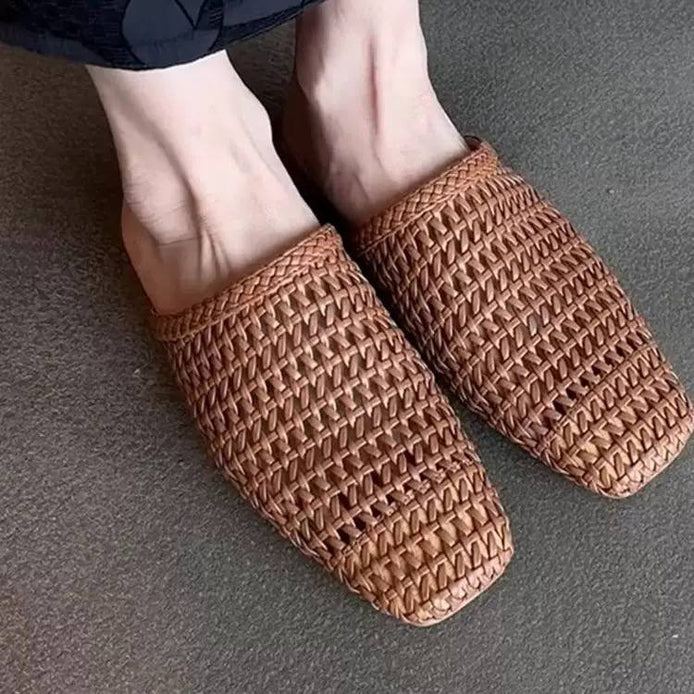 Woven Slip-On Summer Mules