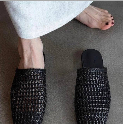 Woven Slip-On Summer Mules