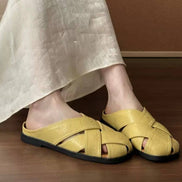 Casual Cross-Strap Slip-On Flats