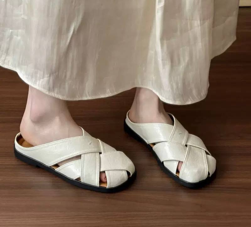 Casual Cross-Strap Slip-On Flats