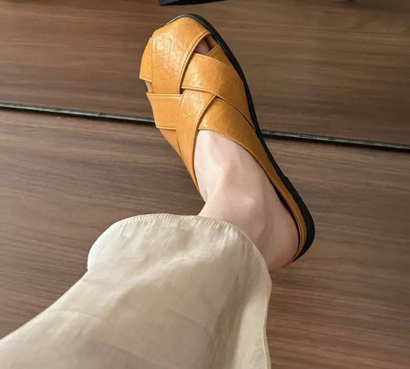 Casual Cross-Strap Slip-On Flats