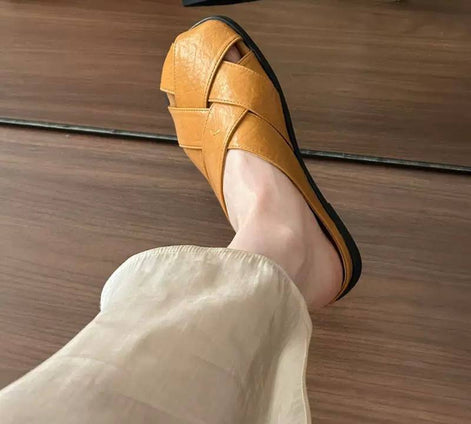 Casual Cross-Strap Slip-On Flats