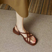 Minimalist Cross-Strap Flat Sandals