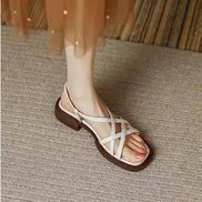 Minimalist Cross-Strap Flat Sandals