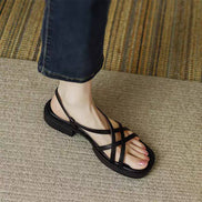 Minimalist Cross-Strap Flat Sandals
