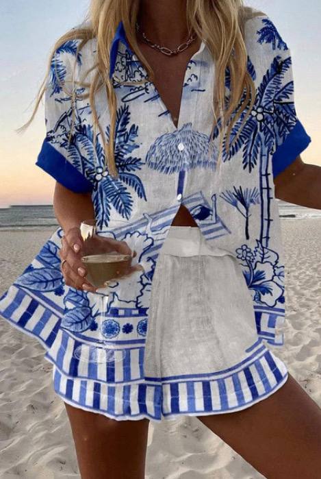 Summer Printed Two-Piece Set