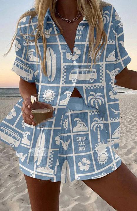 Summer Printed Two-Piece Set