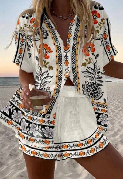 Summer Printed Two-Piece Set