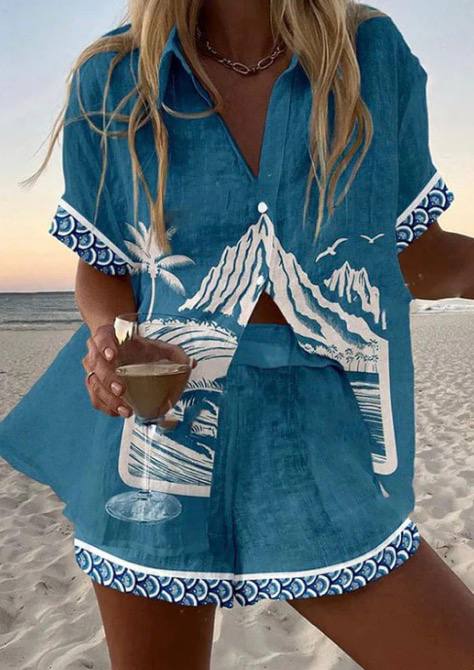 Summer Printed Two-Piece Set