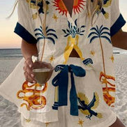 Summer Printed Two-Piece Set