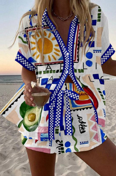 Summer Printed Two-Piece Set
