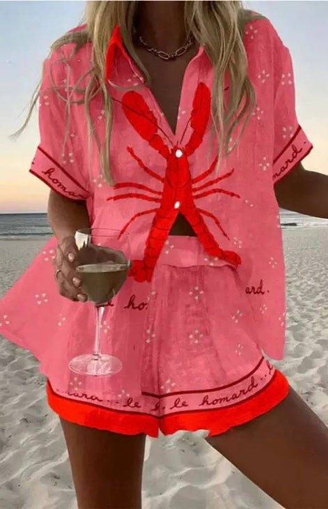 Summer Printed Two-Piece Set
