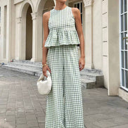 Chic Gingham Two-Piece Set