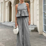 Chic Gingham Two-Piece Set