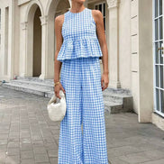 Chic Gingham Two-Piece Set
