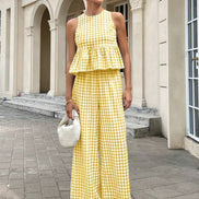 Chic Gingham Two-Piece Set