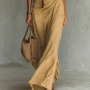 Breasted Long Sleeve Belted Maxi Dress