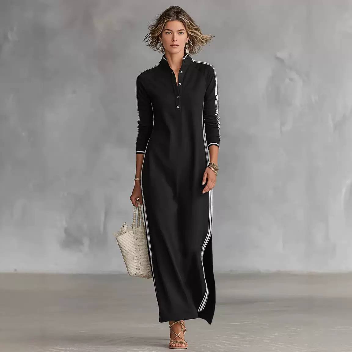 Minimal Long Sleeve Maxi Dress