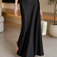 Flow Satin Midi Skirt