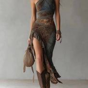 Sierra One Shoulder Boho Maxi Dress