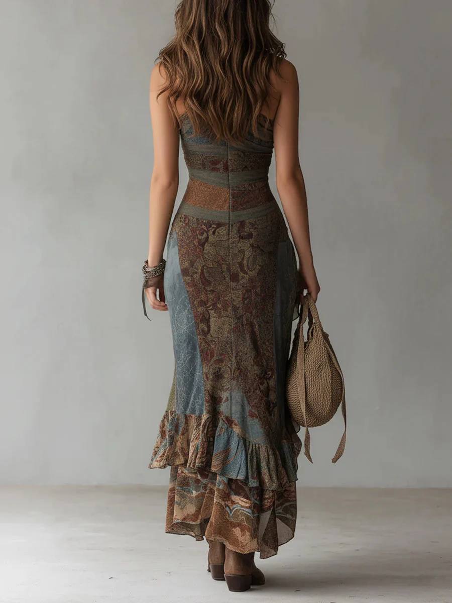 Sierra One Shoulder Boho Maxi Dress