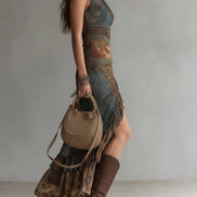 Sierra One Shoulder Boho Maxi Dress