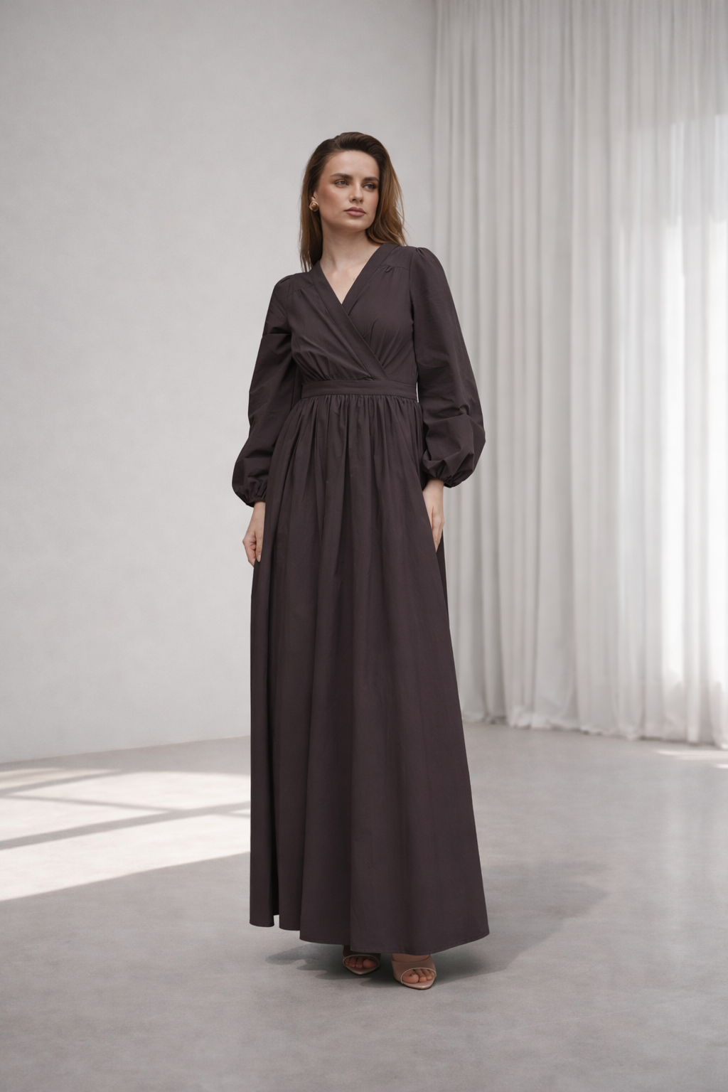 After Glow Cotton Wrap Dress
