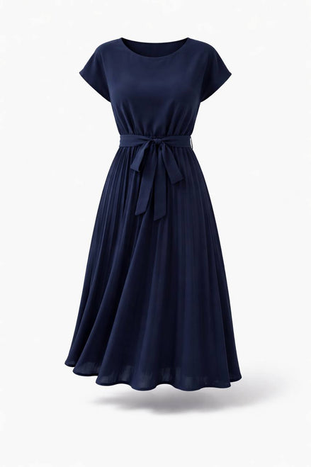Elegant Pleated Midi Dress