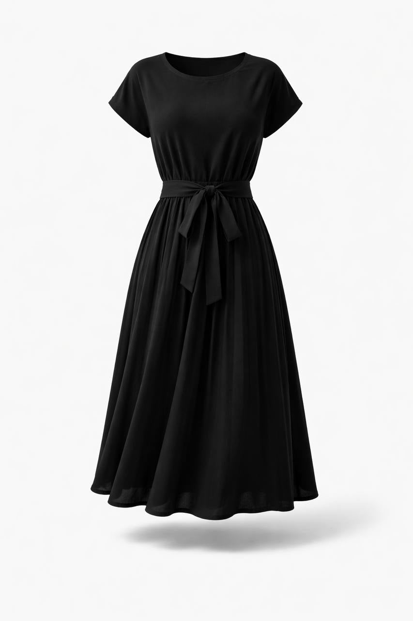 Elegant Pleated Midi Dress