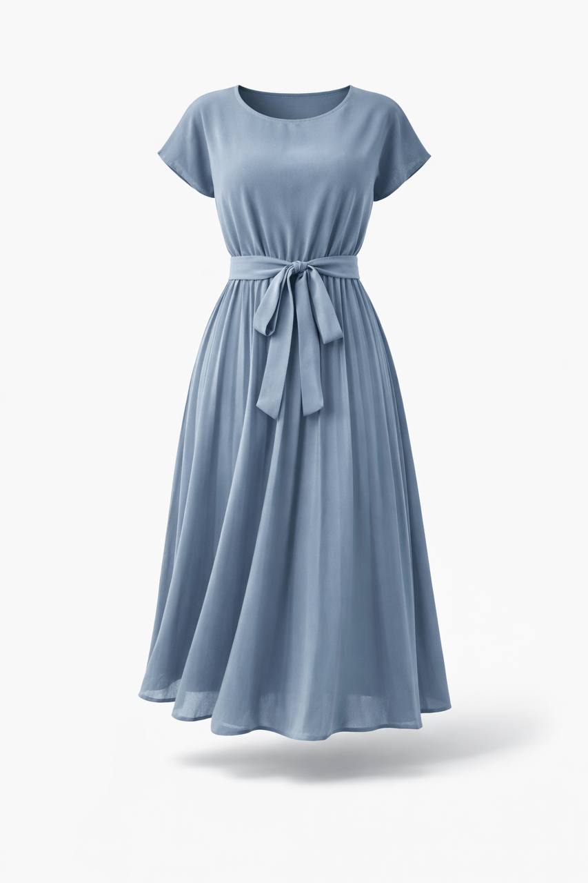 Elegant Pleated Midi Dress