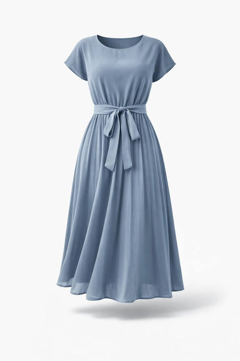 Elegant Pleated Midi Dress