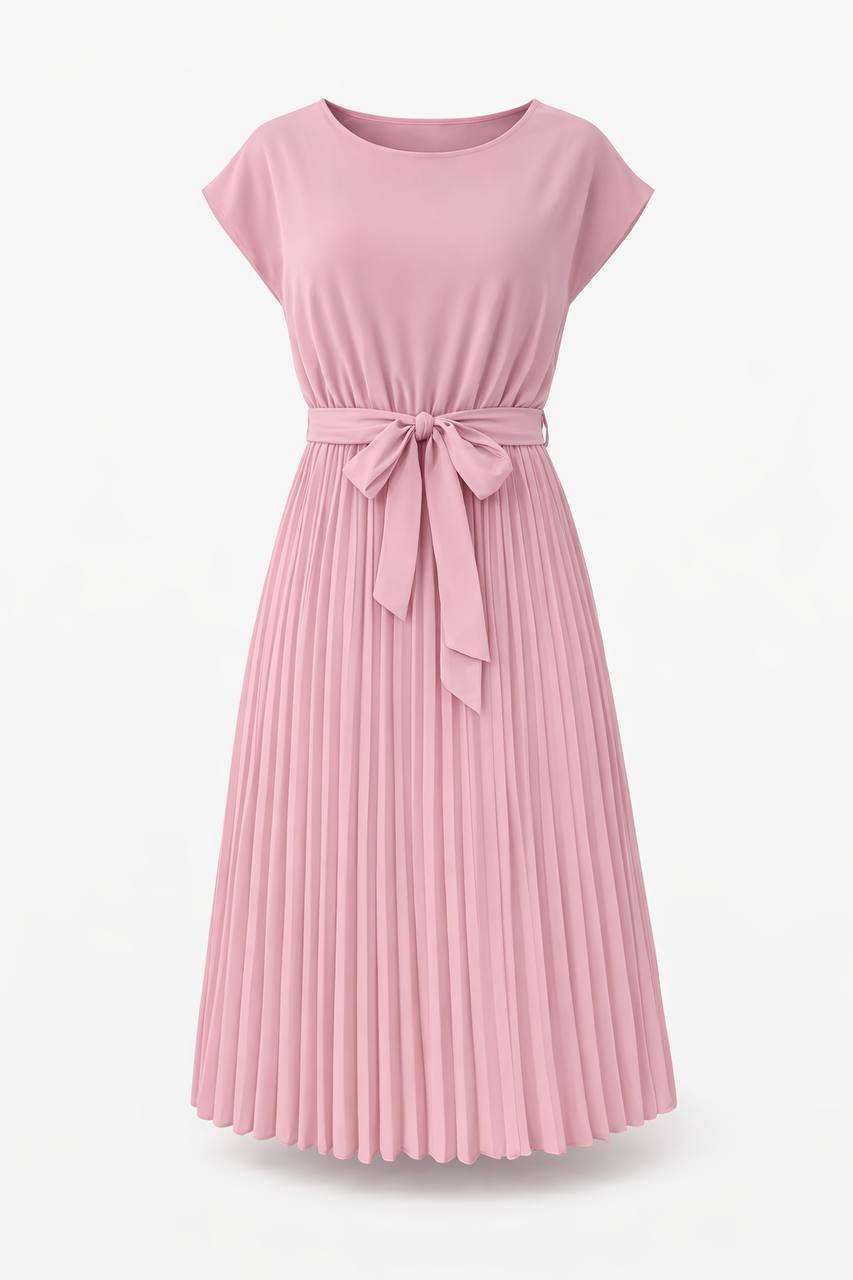 Elegant Pleated Midi Dress