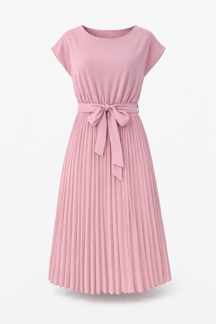 Elegant Pleated Midi Dress