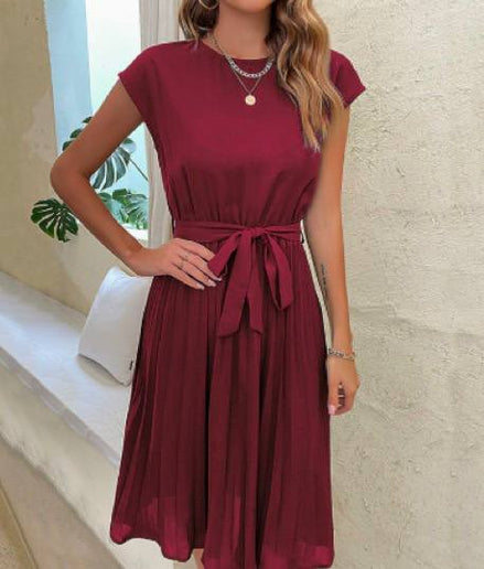 Elegant Pleated Midi Dress