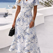 Blue Blossom Midi Dress