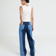 Joey Two-Tone Wide-Leg Jeans