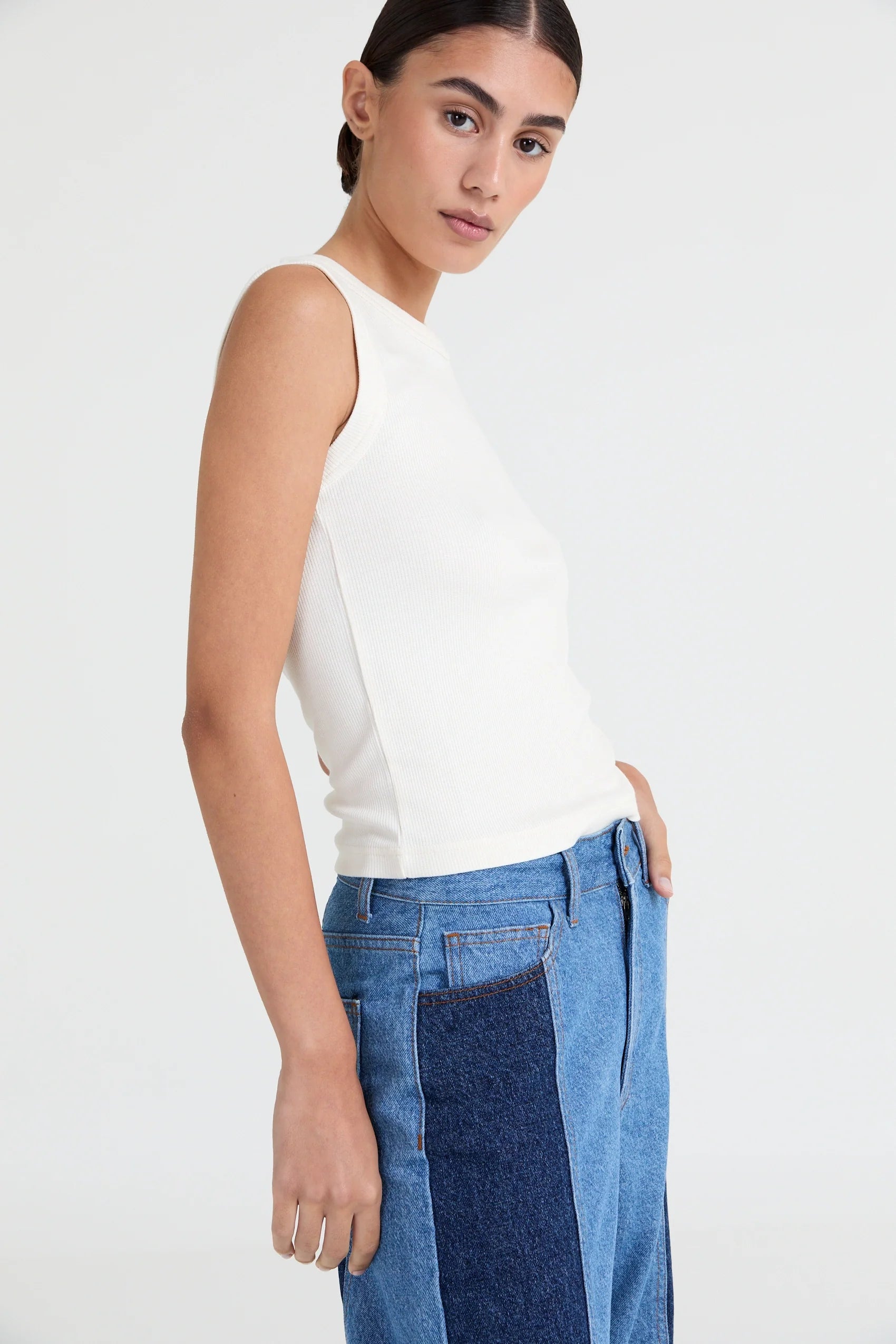Joey Two-Tone Wide-Leg Jeans
