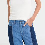 Joey Two-Tone Wide-Leg Jeans