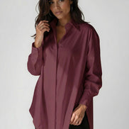 Oversized Lapel Button Shirt Dress