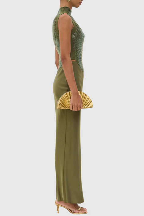 Laikla Fringe Sleeveless Top - Green