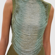 Laikla Fringe Sleeveless Top - Green