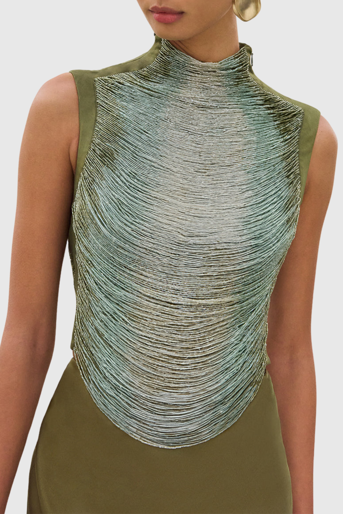 Laikla Fringe Sleeveless Top - Green