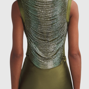 Laikla Fringe Sleeveless Top - Green