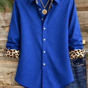 Leopard-Cuff Classic Shirt