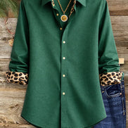 Leopard-Cuff Classic Shirt