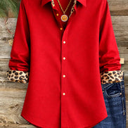 Leopard-Cuff Classic Shirt