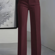 High-Waisted Straight-Leg Suit Pants