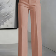 High-Waisted Straight-Leg Suit Pants