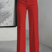 High-Waisted Straight-Leg Suit Pants