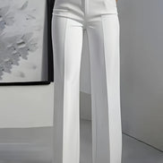 High-Waisted Straight-Leg Suit Pants
